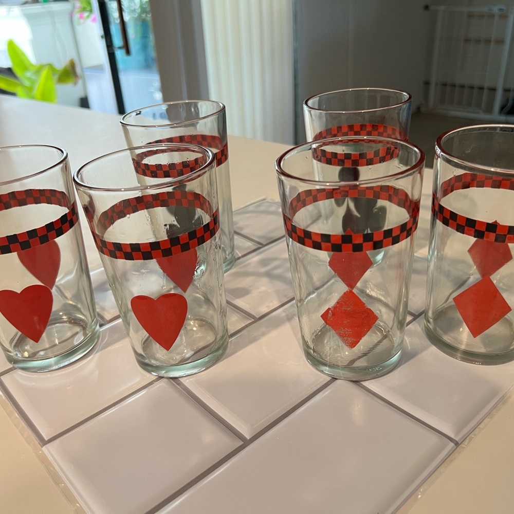 Vintage Libbey Glassware Poker Design